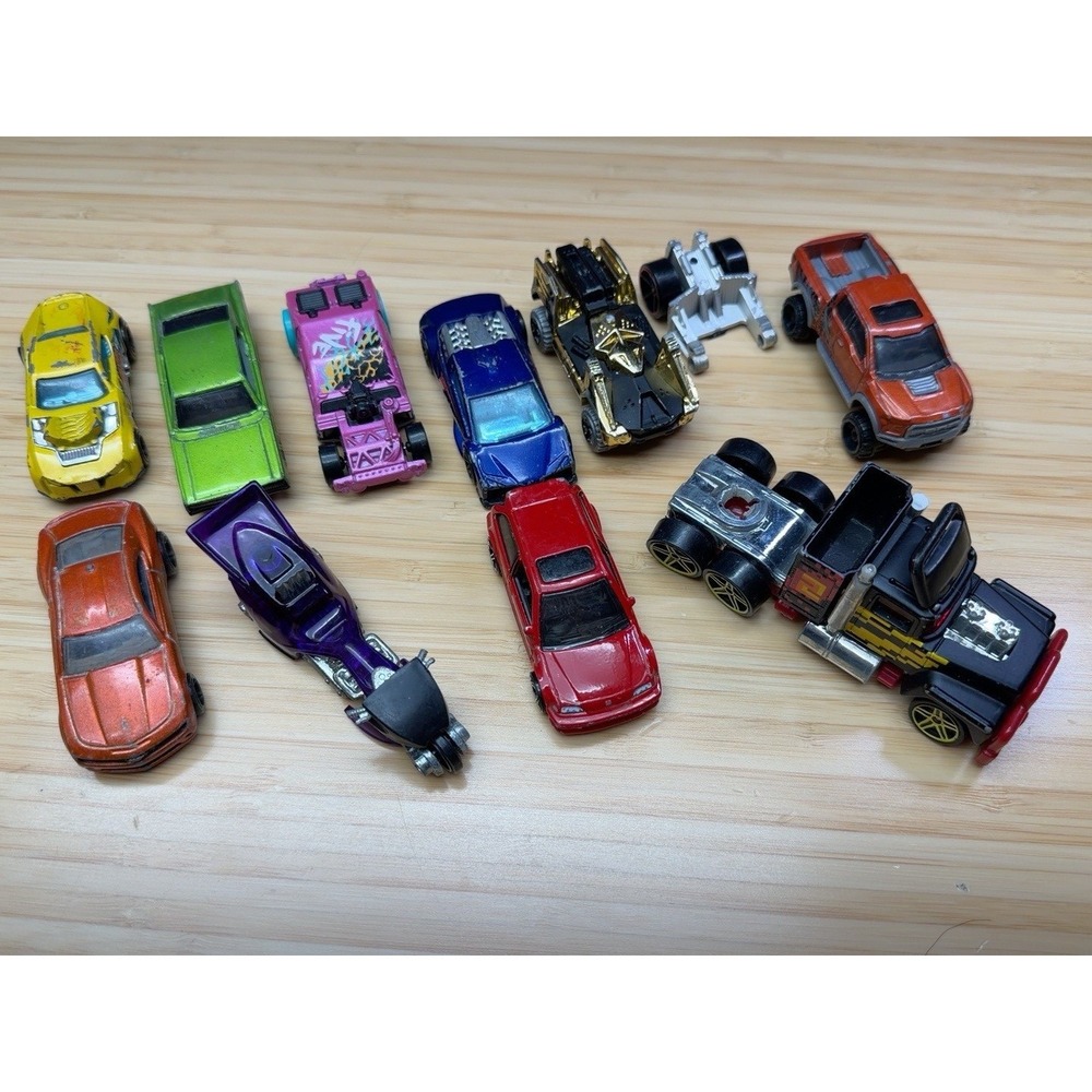 Hot Wheels Lot of 11 Diecast Cars Honda Civic F-150 Raptor Twin Mill Used